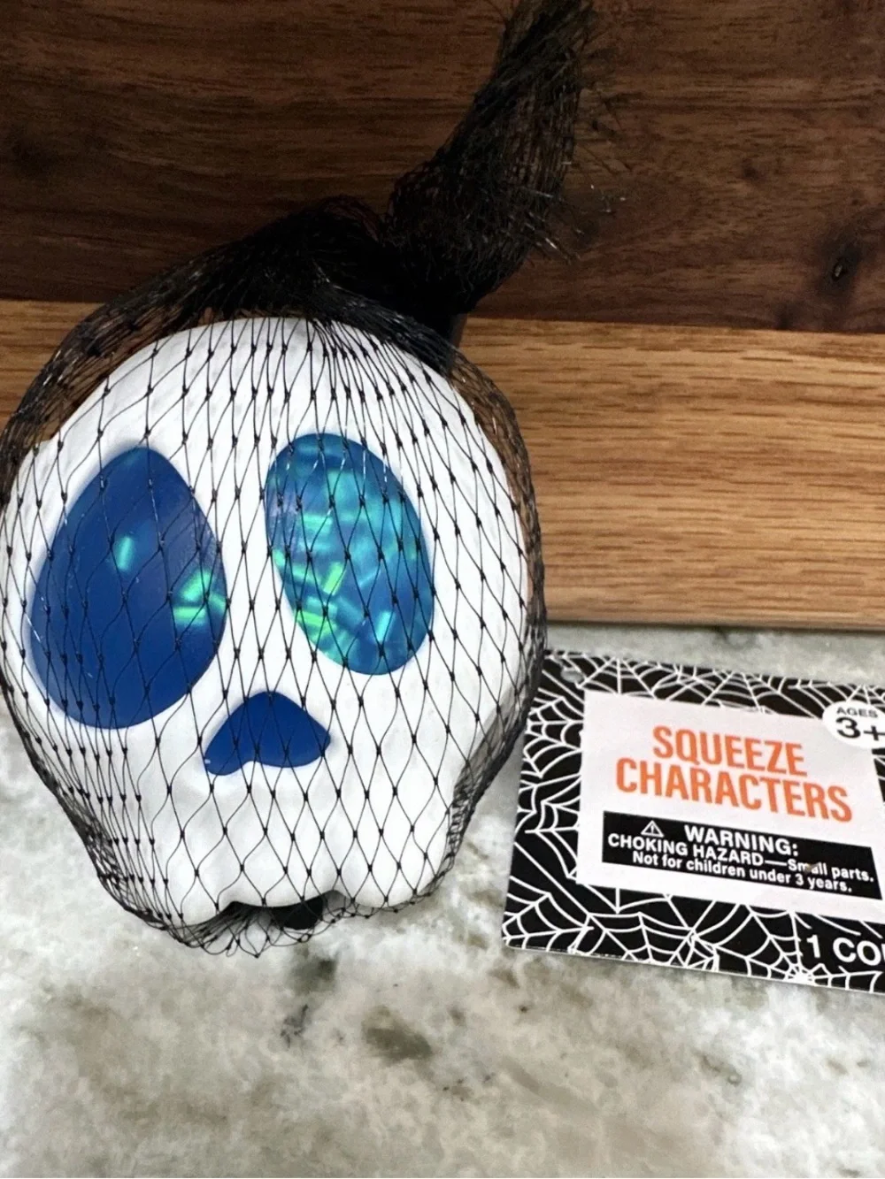 Halloween Squishy Squeeze Stress Toys 4-Pack Pumpkin Spider Skull Ghost, 3+